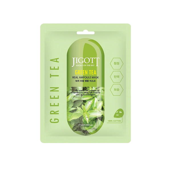 Jigott Masque en tissu visage à l'extrait de thé vert